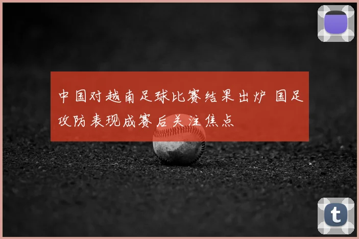 中国对越南足球比赛结果出炉 国足攻防表现成赛后关注焦点